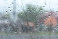 Raindrop water on Windshield abstract texture and background Royalty Free Stock Photo