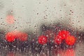 Raindrop on the window of the car Royalty Free Stock Photo