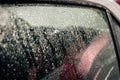 Raindrops on the car glass. Royalty Free Stock Photo