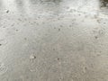 Raindrops on the concrete floor. Royalty Free Stock Photo