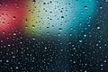 Raindrops dancing over vibrant colors