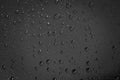Raindrops on the glass. Night. Reflections. Season specific. Rain. Black and white background. B&W.