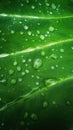 raindrops on green leaves in park when rain is over Royalty Free Stock Photo