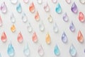 Raindrops keep falling on my head,.Colored raindrops of blue and red Royalty Free Stock Photo