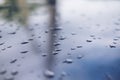 Raindrops on metal surface abstract background Royalty Free Stock Photo