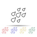 raindrops multi color style icon. Simple thin line, outline vector of web icons for ui and ux, website or mobile application Royalty Free Stock Photo
