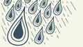 Raindrops Pattern Vector Illustration, Weather and Nature Design, vector design Generative AI Royalty Free Stock Photo