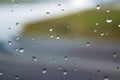 Raindrops in the plane`s window, about to take off