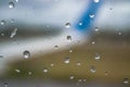 Raindrops in the plane`s window, about to take off