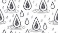 Raindrops on Puddle Water Surface Seamless Pattern, vector design Generative AI Royalty Free Stock Photo