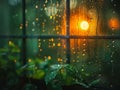 Raindrops racing down a window pane Royalty Free Stock Photo