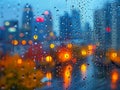 Raindrops racing down a window pane Royalty Free Stock Photo