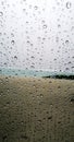 Raindrops rain beach calm window