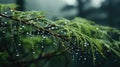 Raindrops on the remnants of spider webs evoke memories of recent downpours