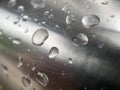 Raindrops on Steel Hand Rail