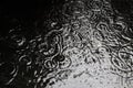 Raindrops on the water surface-black & white background