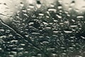 Raindrops on the window close up. rain drops on the glass macro. water drops falling down on window. rainy day Royalty Free Stock Photo