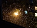 Raindrops on the window glass. Royalty Free Stock Photo