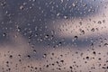 Raindrops on the window glass. Royalty Free Stock Photo