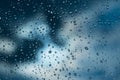 Raindrops on the window glass. Royalty Free Stock Photo