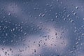 Raindrops on the window glass. Royalty Free Stock Photo