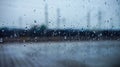 Raindrops on the window of a high-speed train, Hangzhou Royalty Free Stock Photo