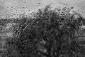 Raindrops. Window. Season. Portugal. Black and white photo. Black and white background b&w