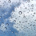 Raindrops on the windshield of the car in the rain Royalty Free Stock Photo