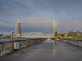 Rain over the Aerial Lift Bridge in Duluth Royalty Free Stock Photo