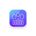 Rainfall graph icon, line vector design