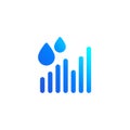 Rainfall graph icon on white