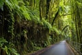 rainforest bike path with hanging vines