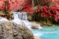 Rainforest waterfall, Tat Kuang Si Waterfall at Luang Prabang, Loas Royalty Free Stock Photo