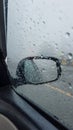 raining in cars mirror