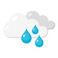 Raining Day Flat Icon Isolated on White Royalty Free Stock Photo
