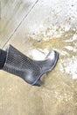 It is raining and I am wearing rubber boots Royalty Free Stock Photo