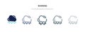 Raining icon in different style vector illustration. two colored and black raining vector icons designed in filled, outline, line