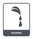 raining icon in trendy design style. raining icon isolated on white background. raining vector icon simple and modern flat symbol