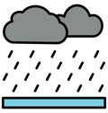 Raining Isolated Vector Icon that can be easily modified or edit