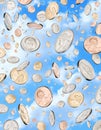 Raining Money Coins Sky Royalty Free Stock Photo