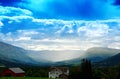 Raining in Norway valley landscape background Royalty Free Stock Photo