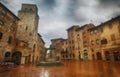 Raining in San Gimignano, Tuscany