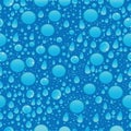 Raining water drops of different shapes on turquoise background seamless pattern Royalty Free Stock Photo