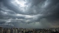 It rains very strong in the city of Sao Paulo.