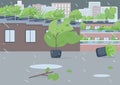 Rainstorm flat color vector illustration