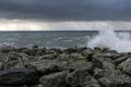 Rainstorm at Nervi (Italy) Royalty Free Stock Photo