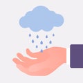 Rainwater harvesting hand, collection and storage of rain cloud