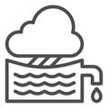 Rainwater tank line icon. Water container vector illustration isolated on white. Agriculture outline style design Royalty Free Stock Photo