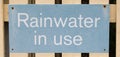 Rainwater in use sign Royalty Free Stock Photo