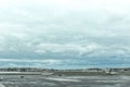 Rainy afternoon at Boston Logan Airport tarmac, May 15 2017 Royalty Free Stock Photo